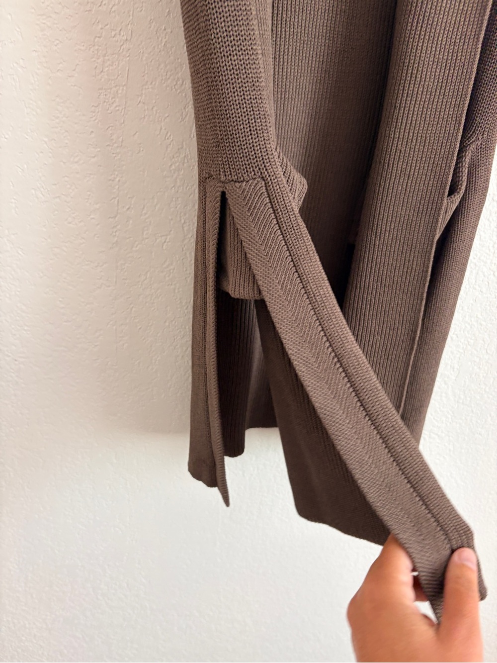 NWT Wilfred Dunkirk Sweater Sleeveless Ribbed Long Vest Chocolate Brown - Picture 7 of 11